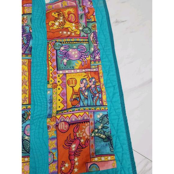 Vintage Zodiac Zen Lion Gold Celestial Star‎ Moon Sun Quilt Handmade Tapestry - Picture 5 of 10